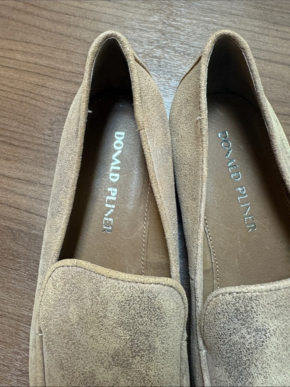 Donald Pliner Tamryn loafers brushed metallic leather/suede finish shimmer